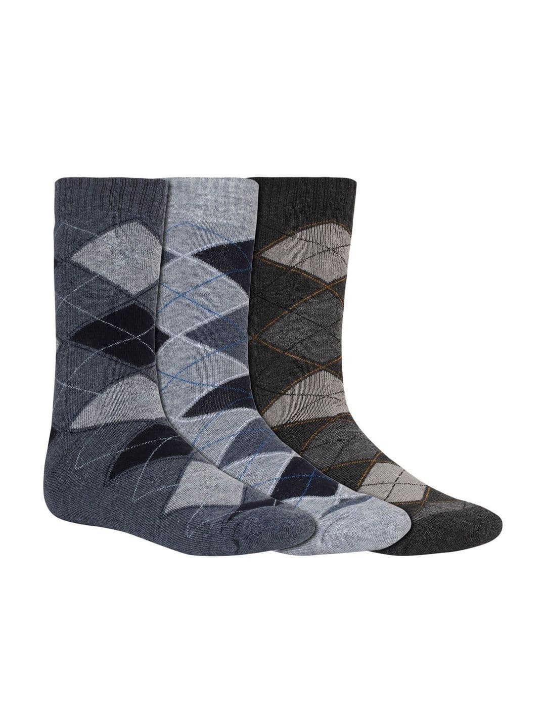 Creature Men Pack Of 3 Assorted Combed Cotton Calf-Length Socks - view 1