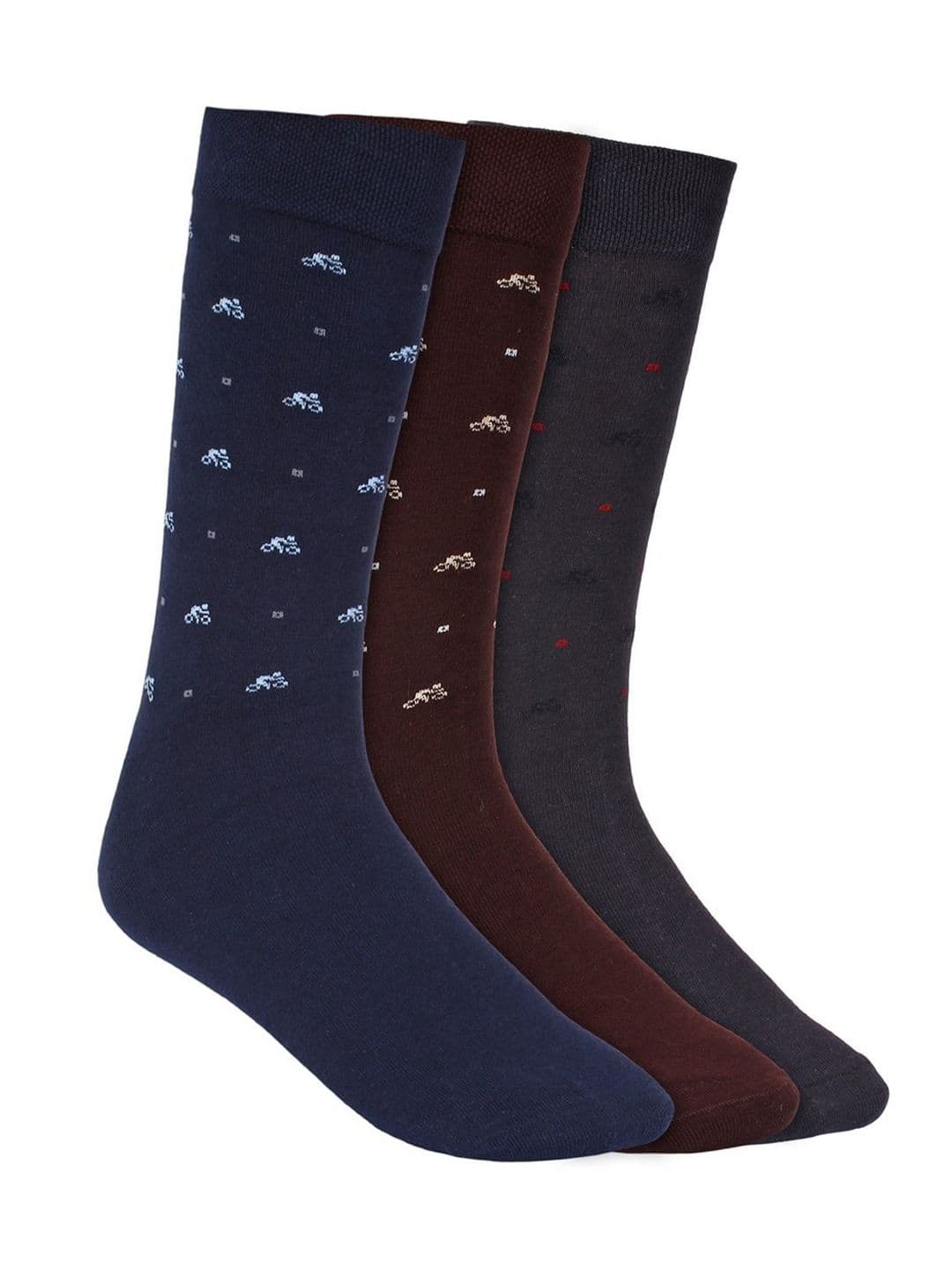 Creature Men Pack Of 3 Assorted Pure Combed Cotton Calf-Length Socks - view 1