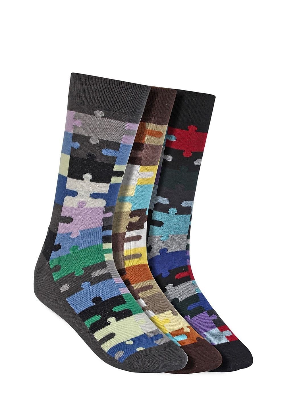 Creature Men Pack Of 3 Assorted Pure Combedd Cotton Calf-Length Socks - view 1