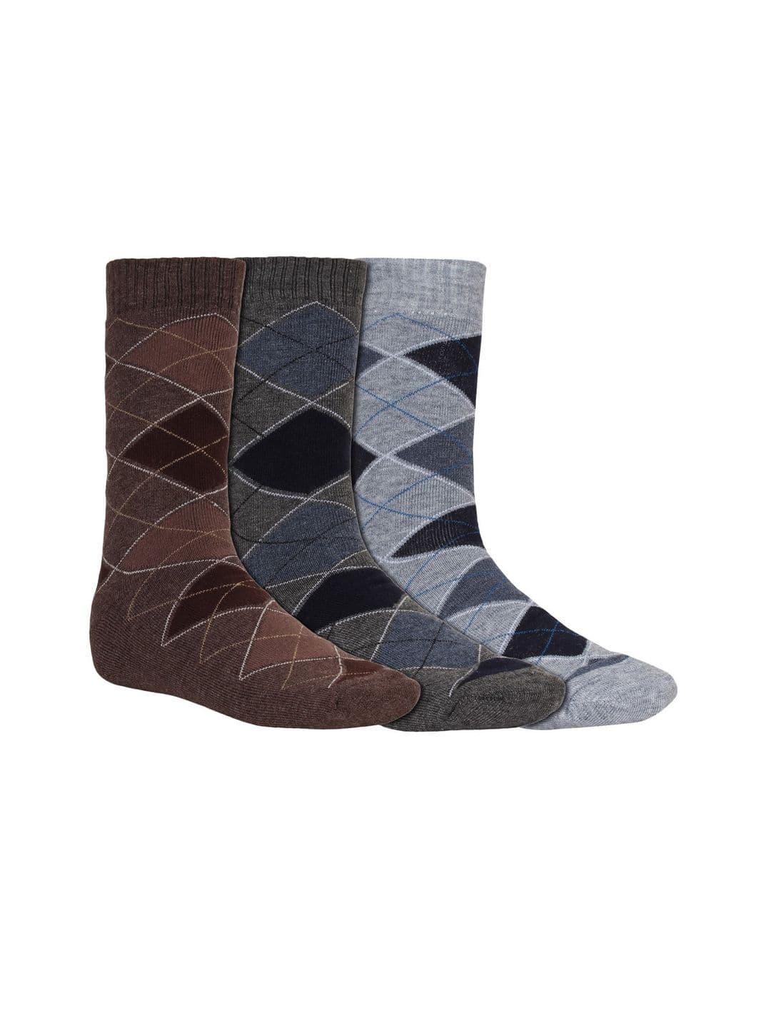 Creature Men Pack Of 3 Assorted Pure Combed Cotton Calf-Length Socks - view 1