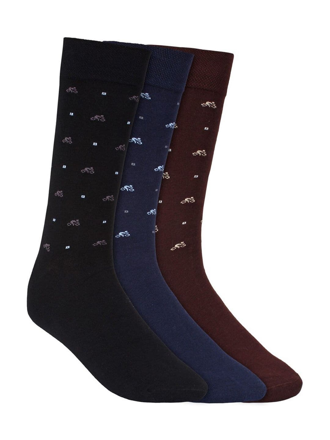 Creature Men Pack Of 3 Assorted Combed Cotton Calf-Length Socks - view 1