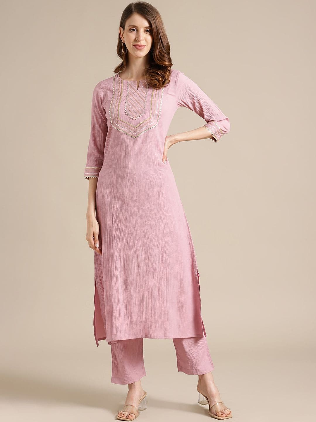 Varanga Gota patti Yoke Design Kurta - view 1