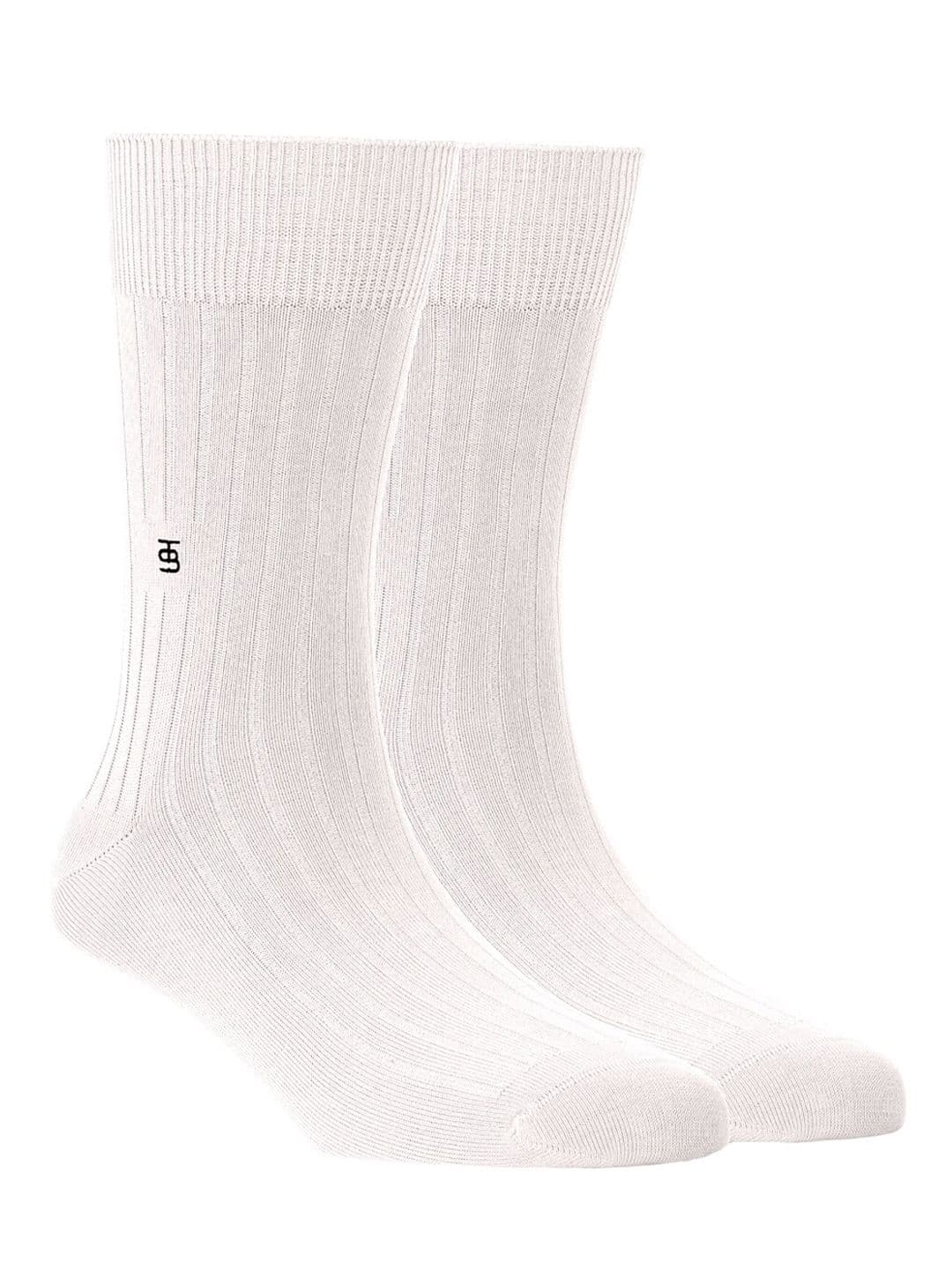 SockSoho Men White Solid Calf-Length Socks - view 1