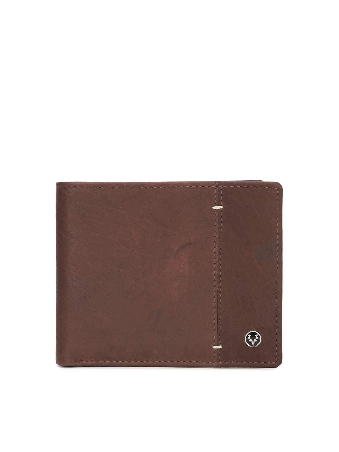 Allen Solly Men Brown Solid Leather Two Fold Wallet - view 1