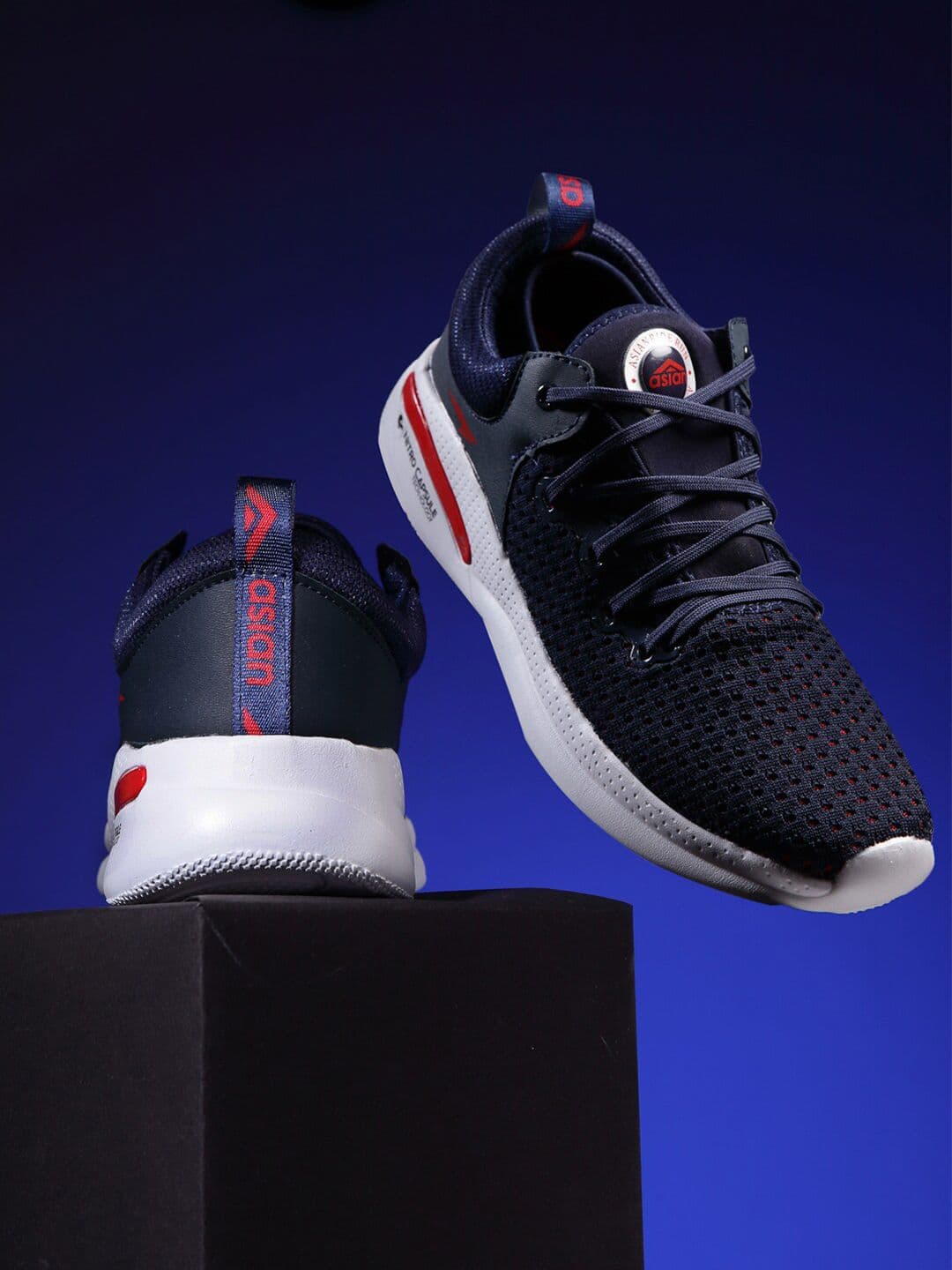 ASIAN Men Navy Blue Textile Running Shoes - view 1
