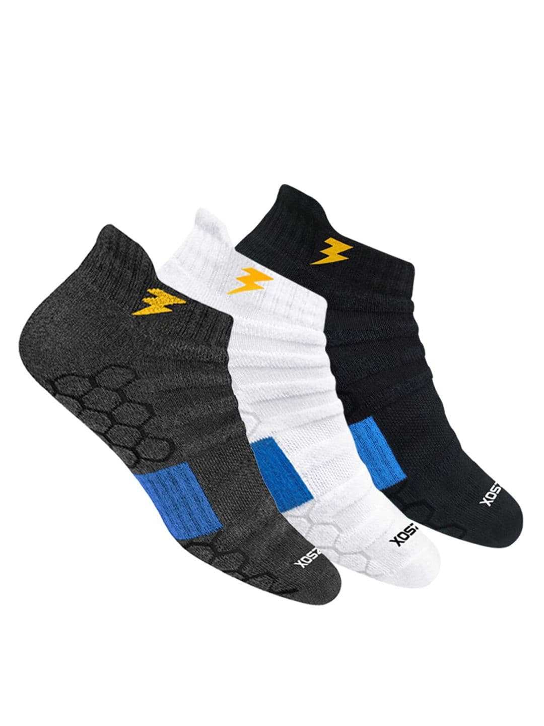 BLITZSOX Men Pack Of 3 Assorted Hi-Tech Performance Athletic Ankle-Length Socks - view 1