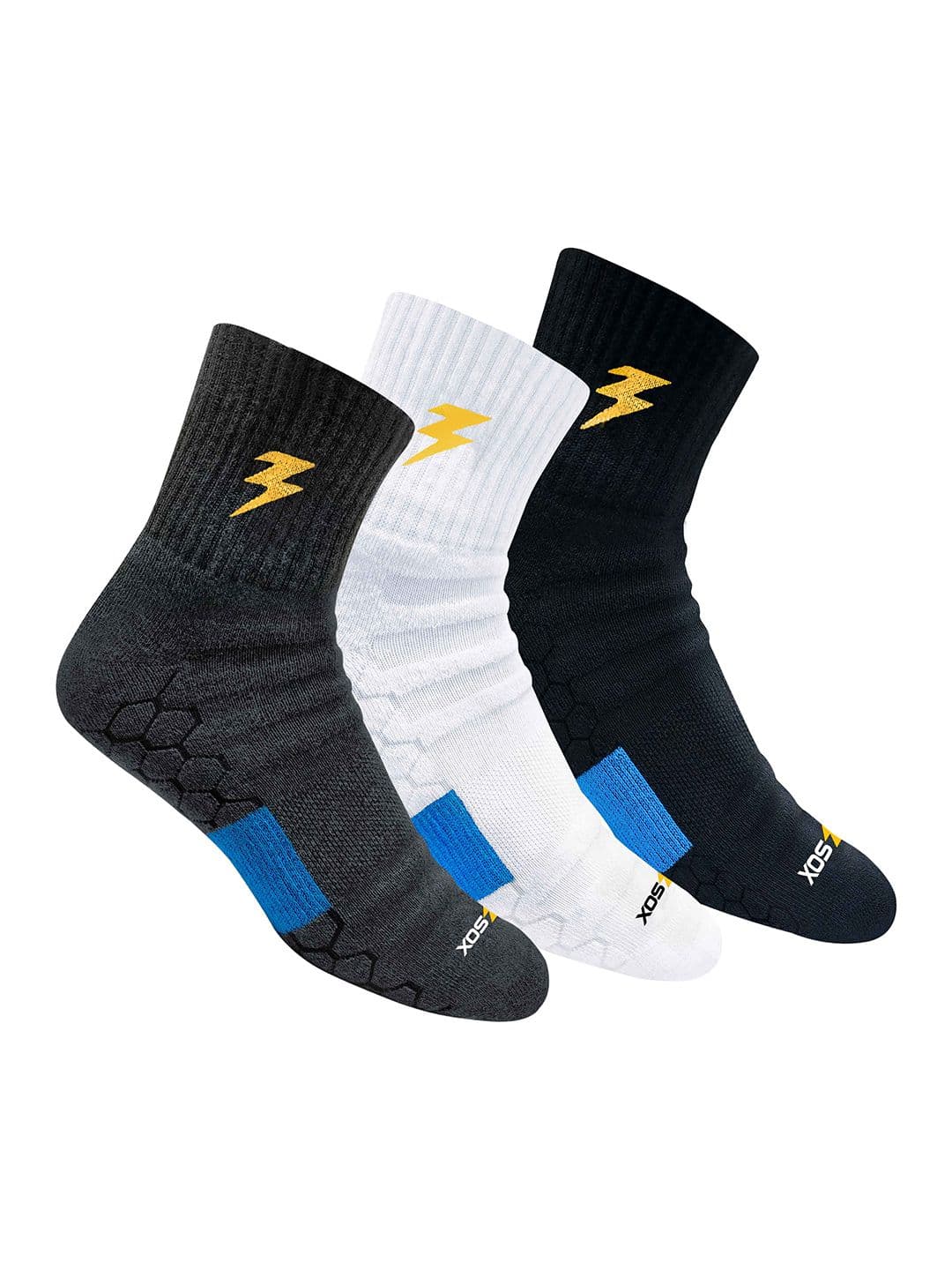 BLITZSOX Men Pack Of 3 Assorted Above Ankle-Length Athletic Socks - view 1
