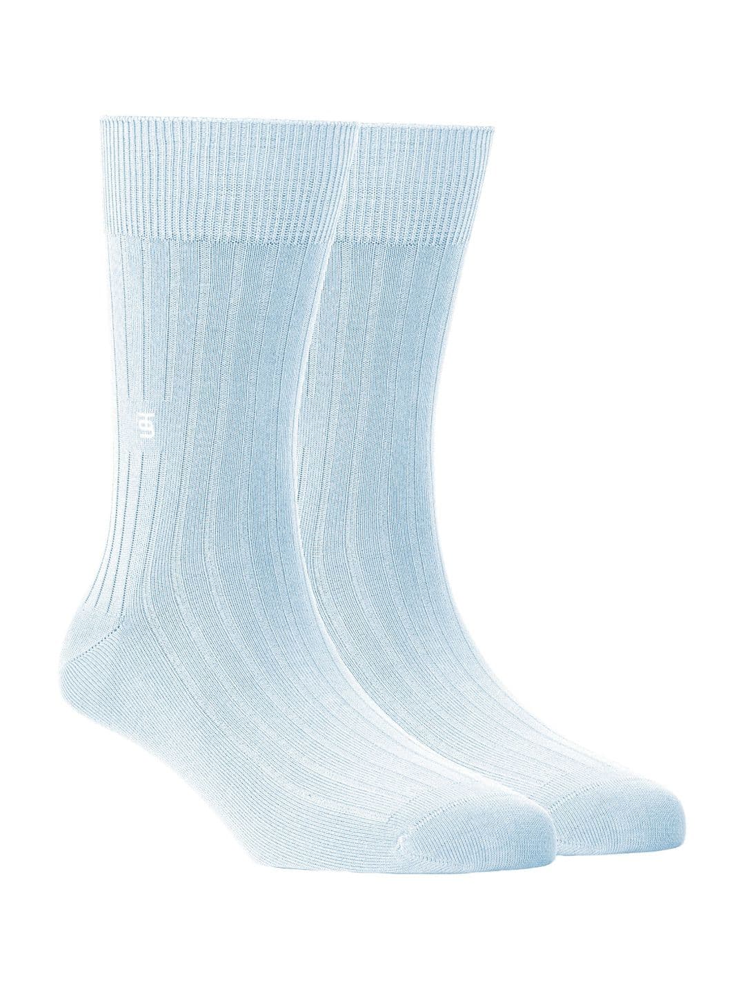 SockSoho Men Blue Solid Calf-Length Socks - view 1