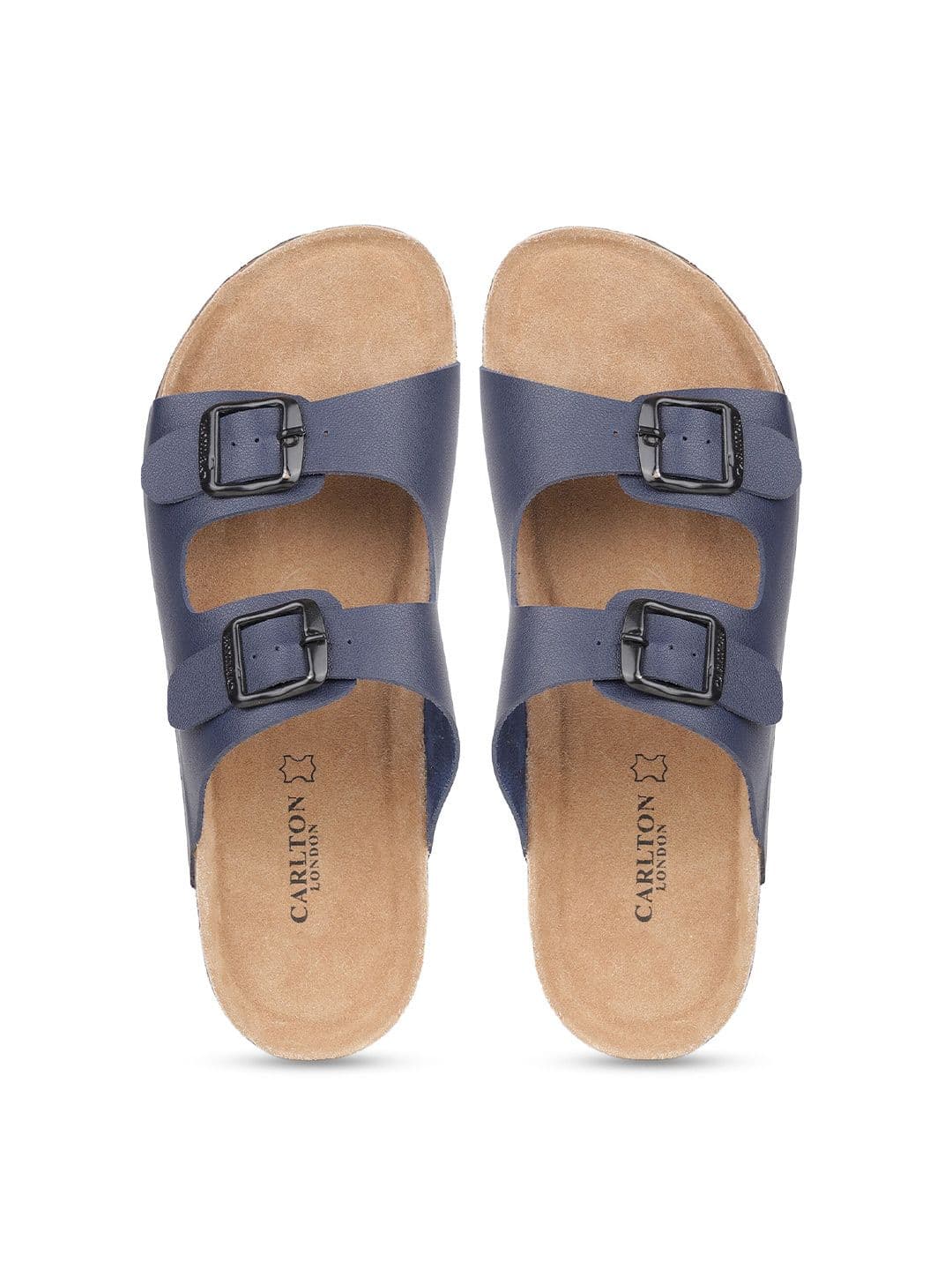 Carlton London Men Navy Blue & Brown Comfort Sandals - view 1