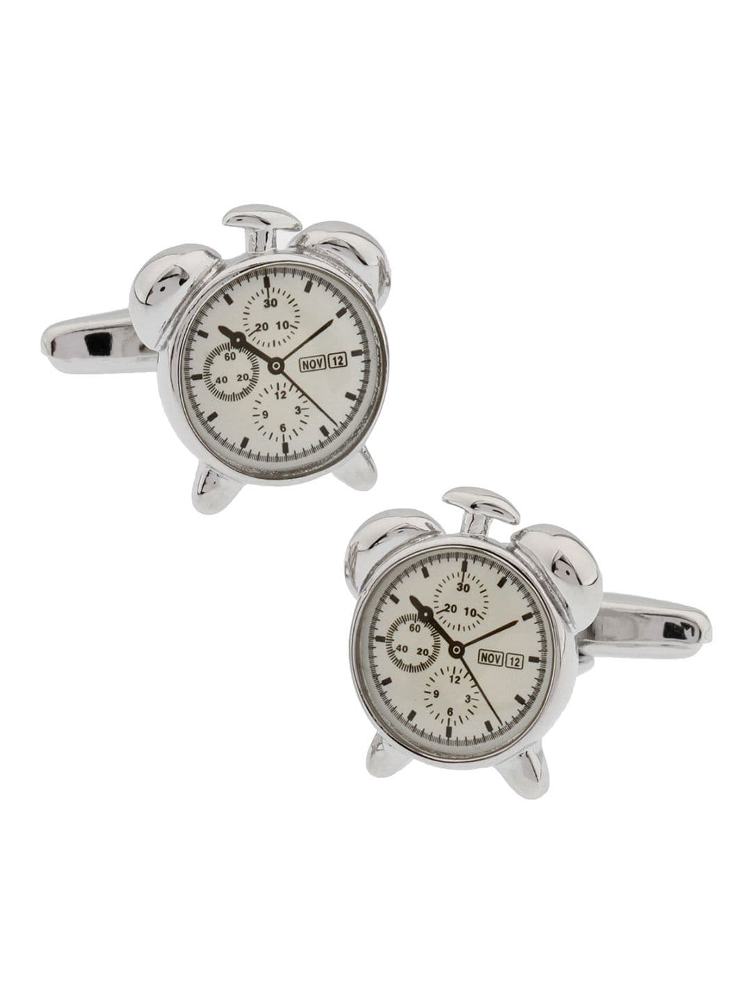 The Tie Hub White Alarm Clock Cufflinks - view 1