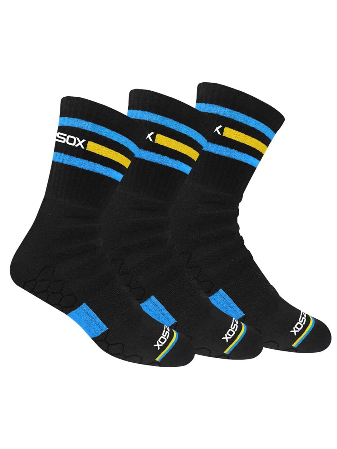 BLITZSOX Men Pack Of 3 Assorted Calf-Length Hi-Tech Performance Athletic Socks - view 1