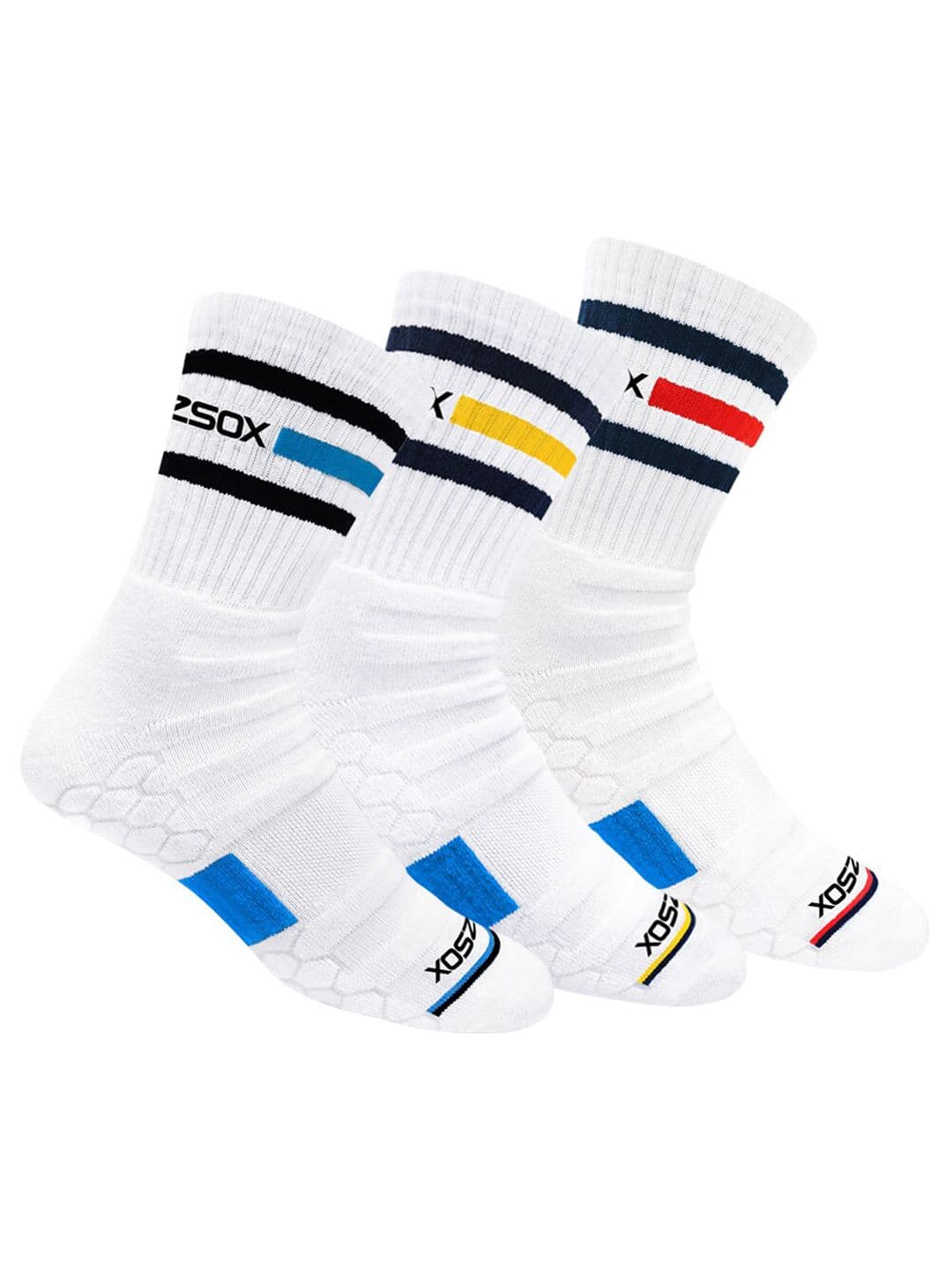 BLITZSOX Men Pack Of 3 Assorted Calf-Length Hi-Tech Performance Athletic Socks - view 1