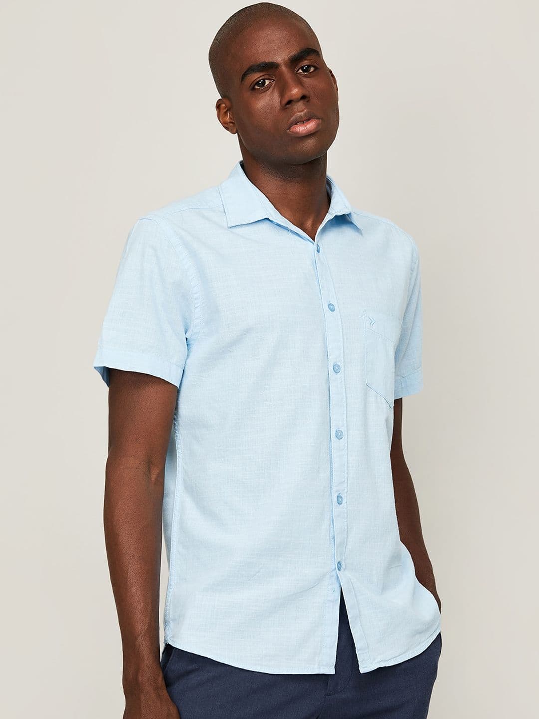 CODE by Lifestyle Men Blue Cotton Casual Shirt - view 1