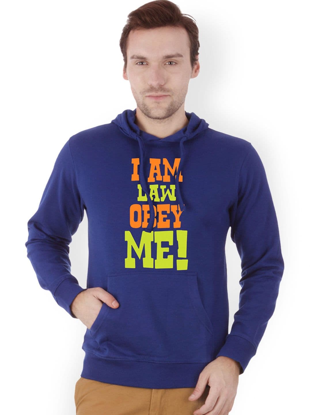 CAHOOT Men Royal Blue Printed Hooded Sweatshirt - view 1
